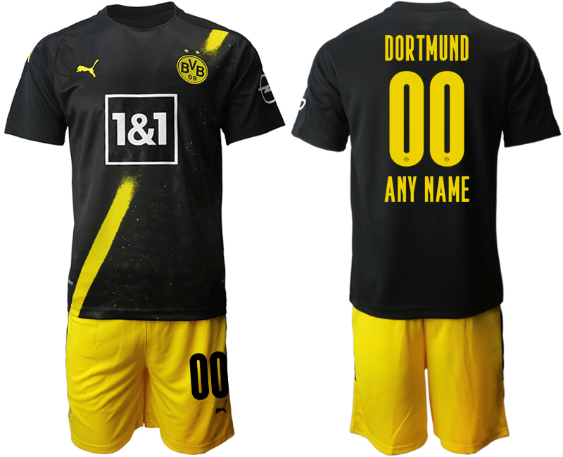 Men 2020-2021 club Borussia Dortmund away  customized black Soccer Jerseys